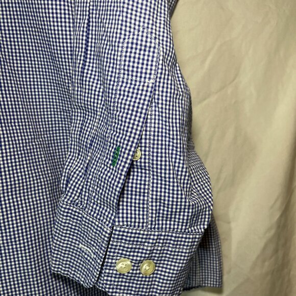 Vintage Tommy Hilfiger Shirt Mens 16 32-33 Blue Checkered Button Up Long Sleeve - Picture 6 of 6